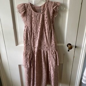 Lulus lavender floral lace tier mini dress